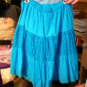 Blue floral lace skirt, S, nolita